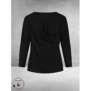 Plus Basics  Shirt Twisted Langemouw ZWART